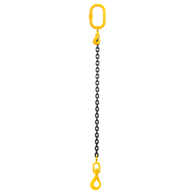 Chain sling 1-leg with swivel ball bearing safety hook