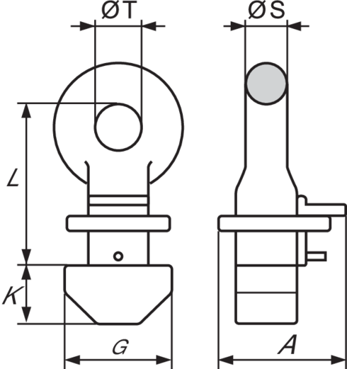 Vertical lifting of standard containers in the corner fittings on top. Delivered 4 lugs/set.