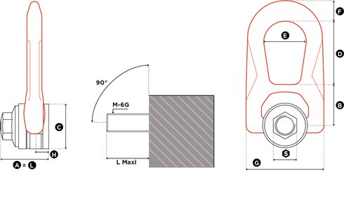 Female Double Swivel Ring Codipro FE DSR UP blueprint