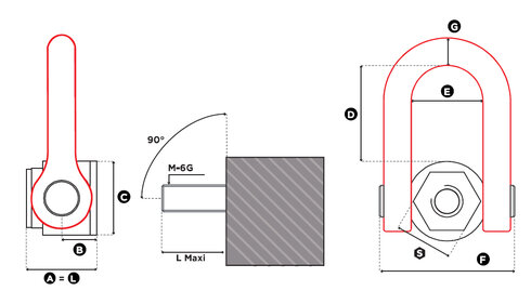 Double Swivel Lifting Ring Codipro FE.DSS UP-Female blueprint