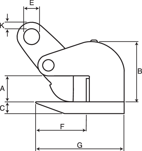 Crosby IPHOZ Horizontal Lifting Clamps measurements