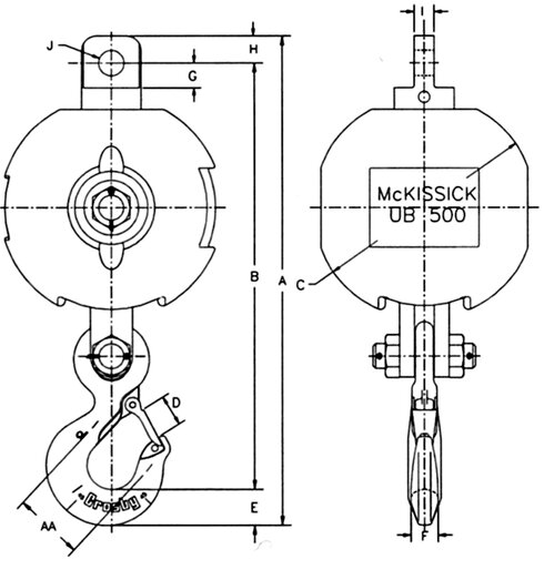 Overhaul ball S316A 320 eye Hook