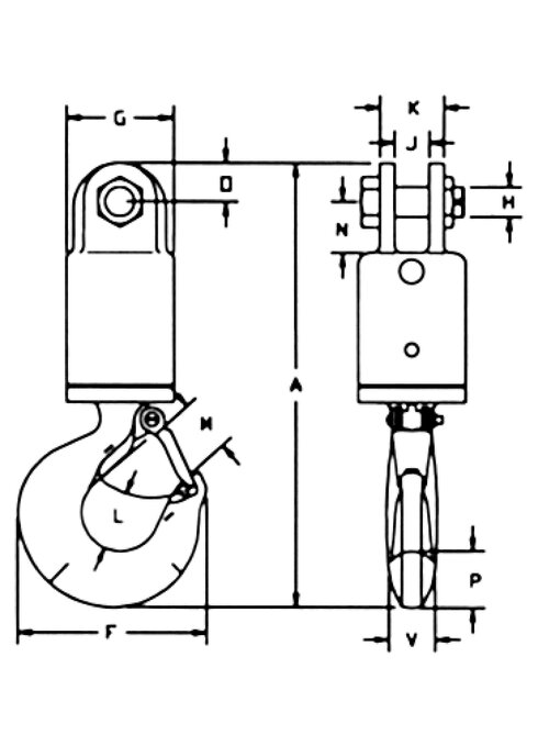 Swivel Jaw/Hook Crosby S1 drawing