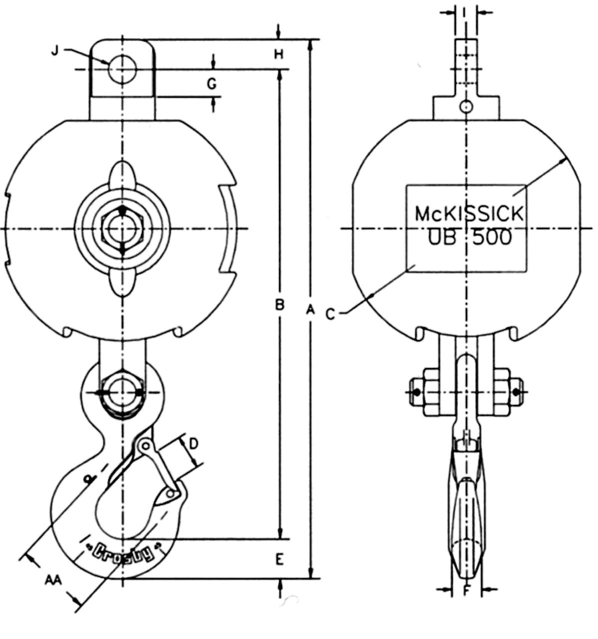 Overhaul ball S316A 320 eye Hook