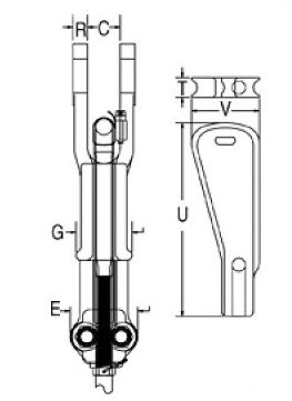 Super Terminator Wedge Socket Crosby S-423TB measurements 2