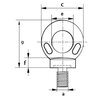 BS4278 Metric Eyebolt Dimensions Image 1