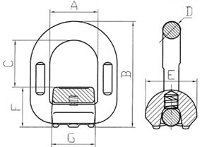 POWERTEX LPW weldable lifting point blueprint POWERTEX LPW weldable lifting point blueprint