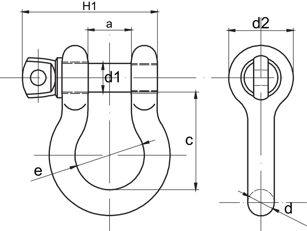 Bow Shackle POWERTEX PBSP measurements Bow Shackle POWERTEX PBSP measurements