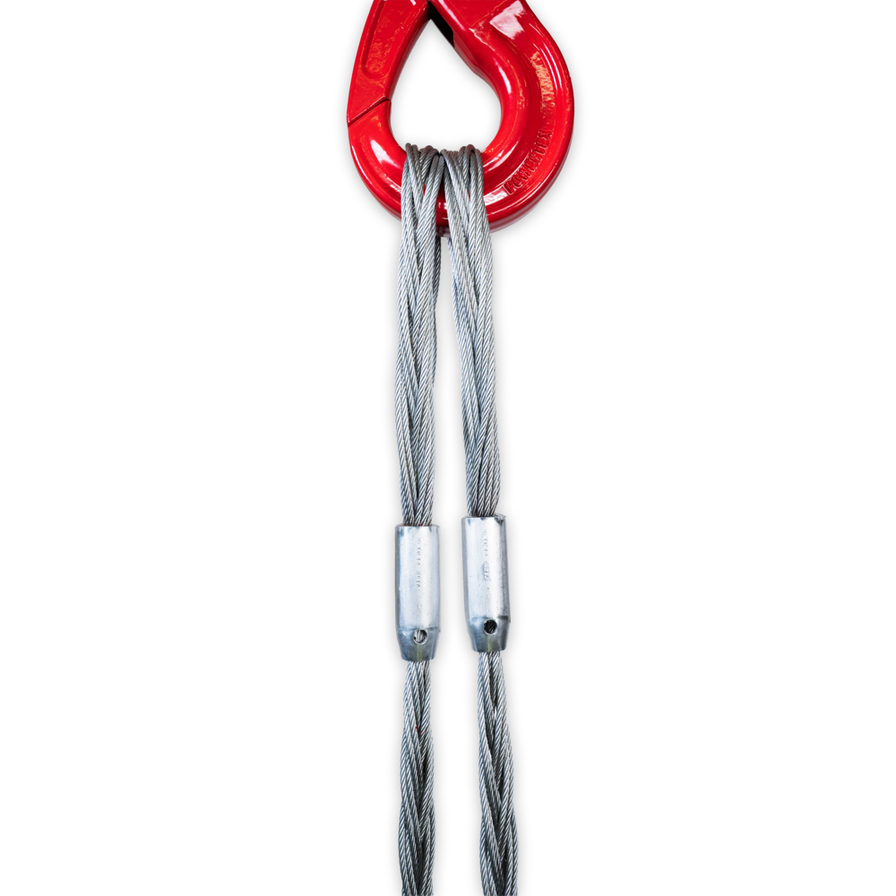 Powertex flat braided wire sling with hook Powertex flat braided wire sling with hook