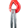 Powertex flat braided wire sling with hook in use Powertex flat braided wire sling with hook in use