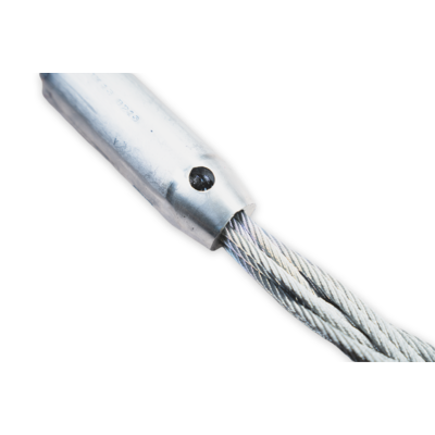 Ferrule fitting for flat braided wire sling end Ferrule fitting for flat braided wire sling end