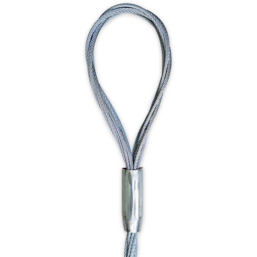 Flat braided wire sling for heavy lifting use with loops Flat braided wire sling for heavy lifting use with loops