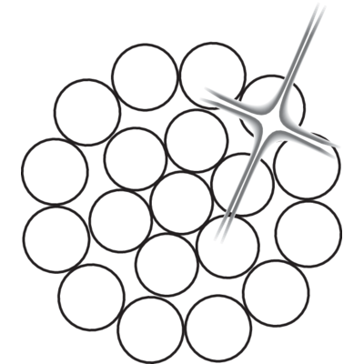 Stainless steel AISI 316 1x19 wire rope core structure