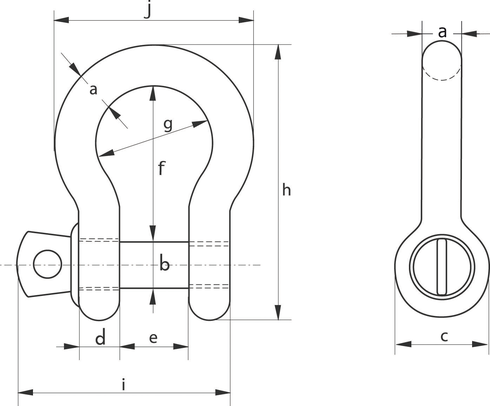 Bow Shackles with Screw Collar Pin G-4161 drawing Bow Shackles with Screw Collar Pin G-4161 drawing