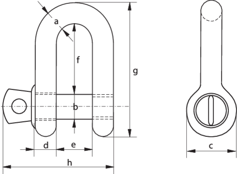 Dee Shackles with Screw Collar Pin G-4151 drawing Dee Shackles with Screw Collar Pin G-4151 drawing