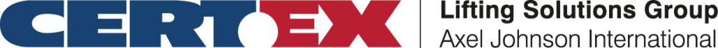 The Logo for the Lifting Solutions Group and Certex combined in text. Certex is in Blue and Red