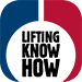 A logo of two halves in blue on the left and red on the right, which encapsulates the words lifting know-how