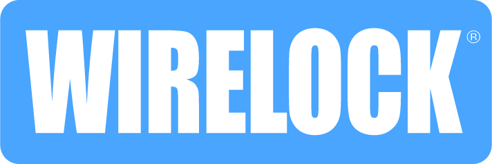 Wirelock Wire Lock logo in white text and light blue background