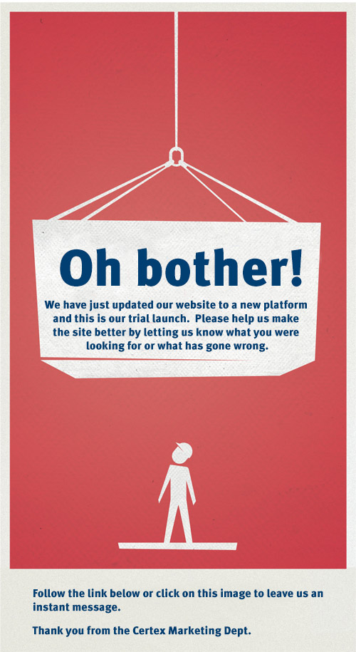 404 Page Image with a stick man below a lifting load