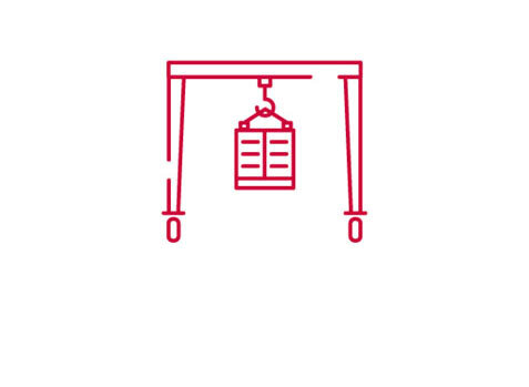 Rubber Tyre Gantry Crane Rubber Tyre Gantry Crane Icon in Red