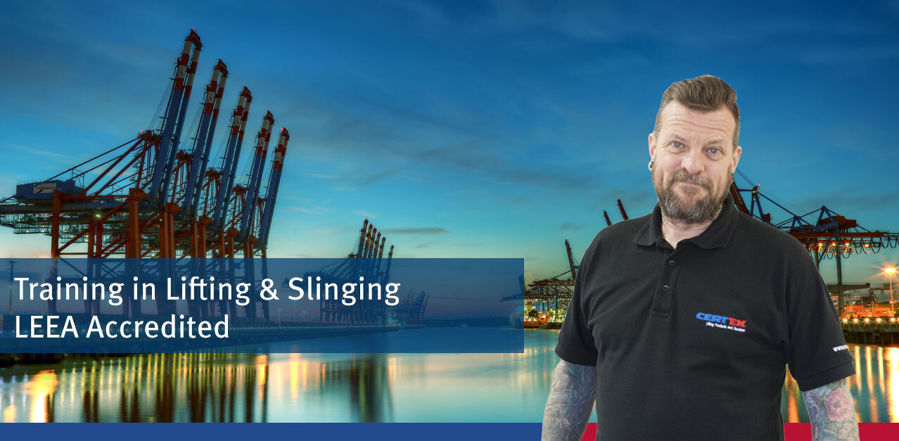 Ports Industry Training in Lifting and Slinging Ports Industry training image in lifting and slinging with an image of a trainer and a port