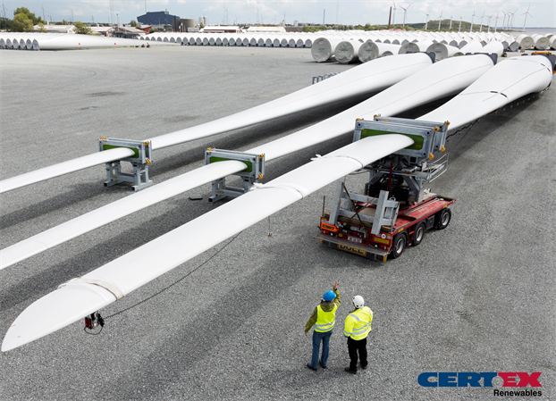 Wind Turbine Blades being inspected 