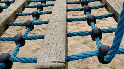 Playground balance and traverse ropes for children’s climbing and coordination