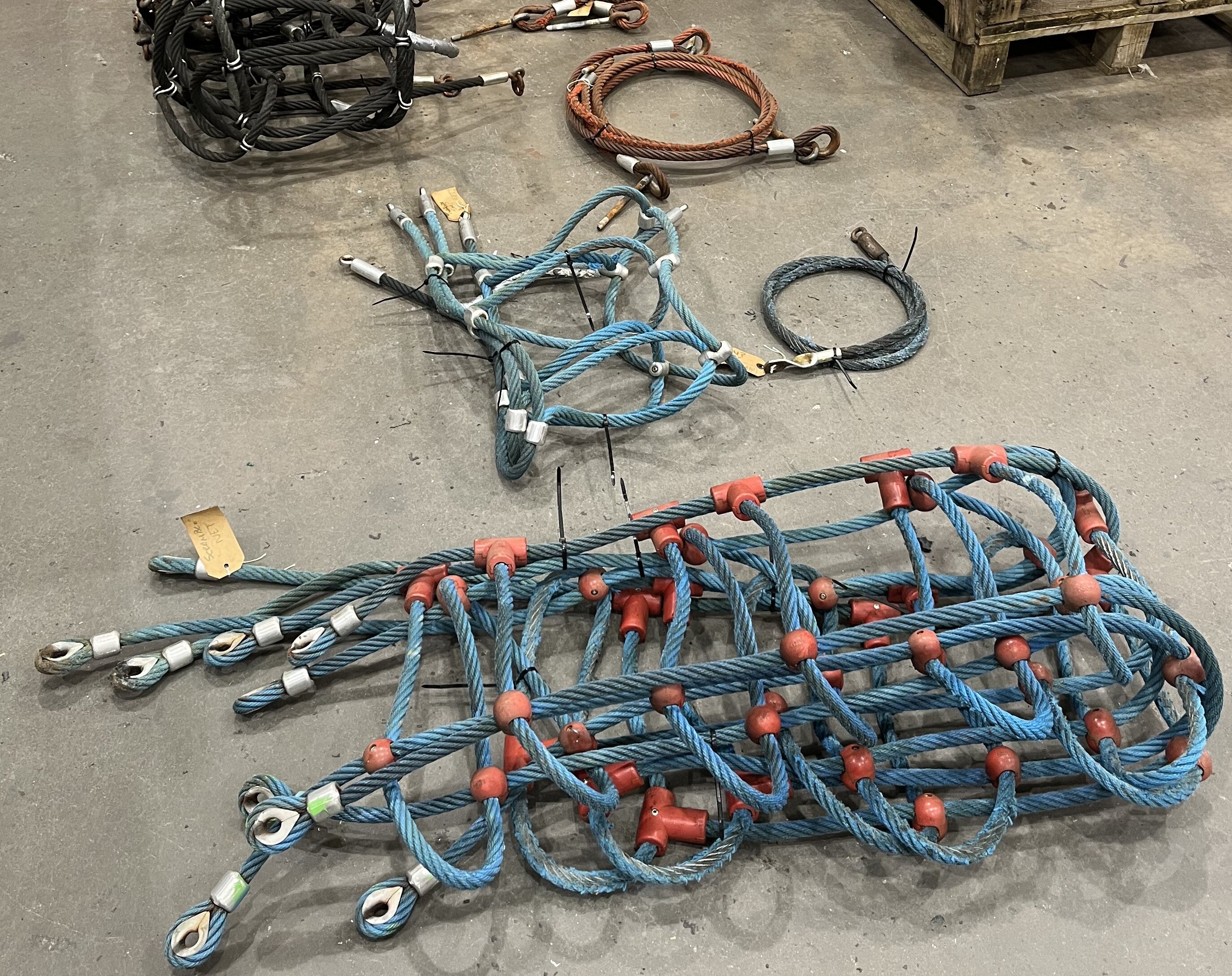 Playground rope climbing net components returned to Certex UK for repair and replacement