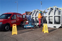 Pressure Vessels being inspected by an engineer