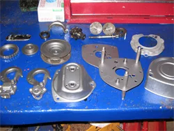 A dismantled lever hoist