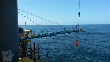 A Flaire Boom on an offshore gas rig out at sea